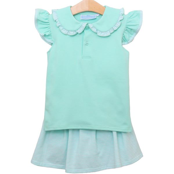 Camilla Skort Set- Mint Stripe