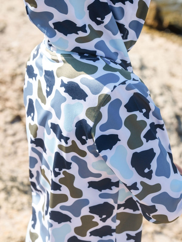 Fish Camo Catch Performance Hooded Shirt
