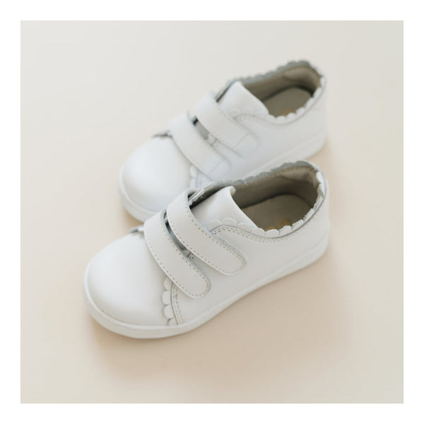 Caroline Scalloped Sneaker- White
