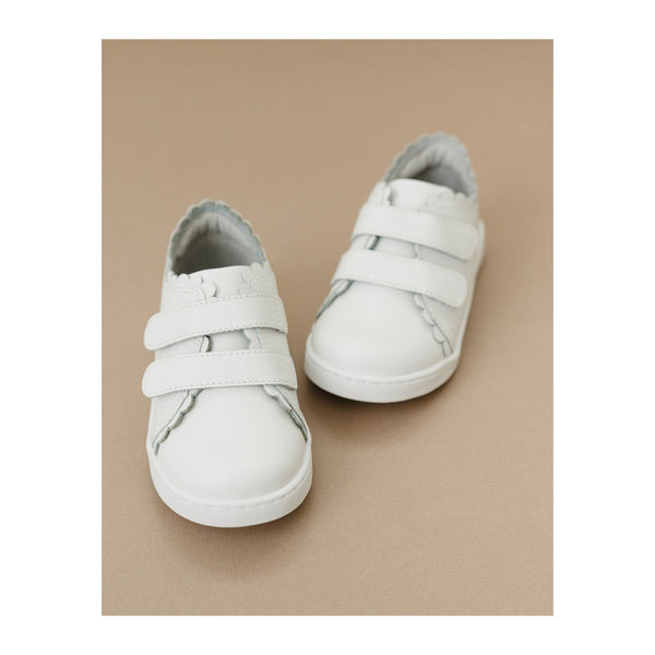 Caroline Scalloped Sneaker- White