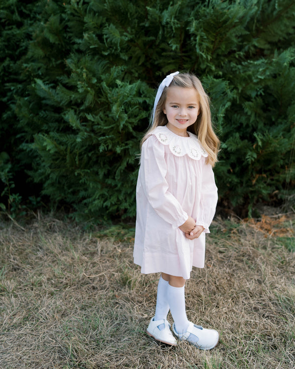 Chloe Dress- Blessings Pink Batiste Wreath