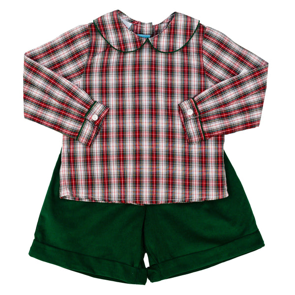Green Corduroy Short Set