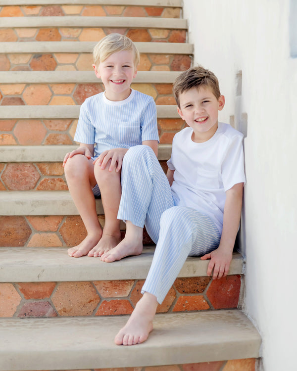 Beckett Hangout Pant- Classic Blue Stripe