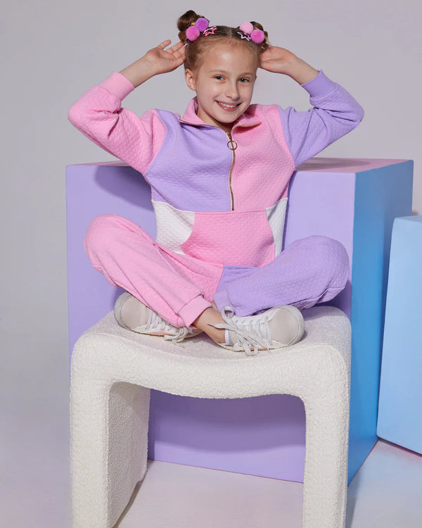 Color Block Pullover- Pink & Lilac