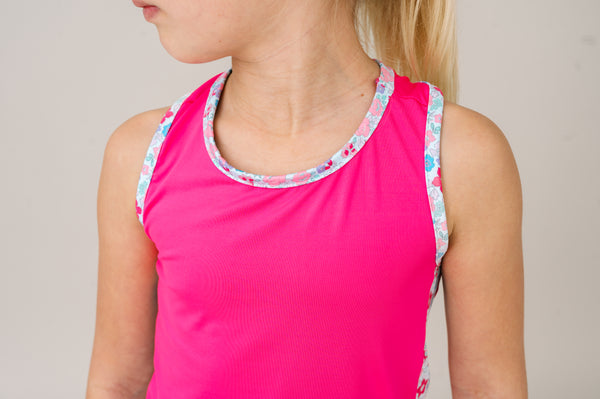 Nicole Tank - Power Pink, Bloomberry Floral