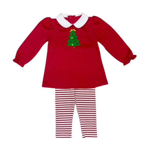 Little Christmas Tree Knit Legging Set