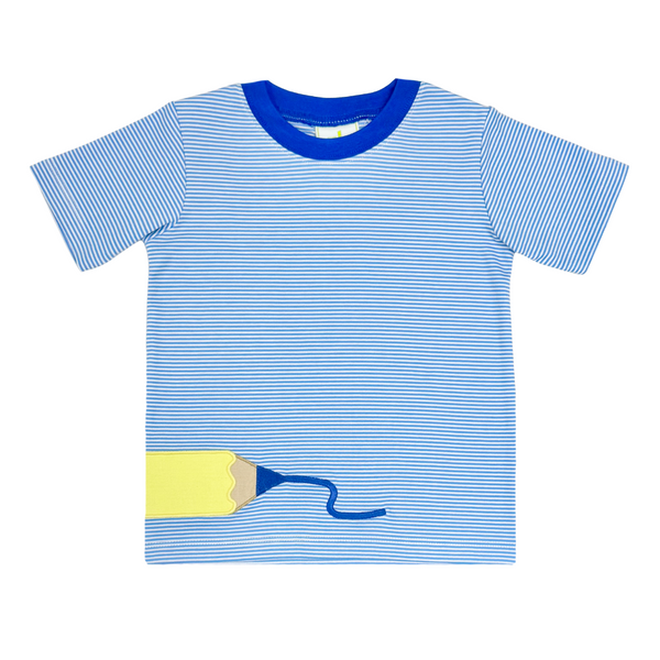 Pencil Harry Play Knit Tee- Periwinkle Bitty