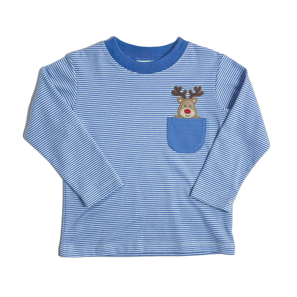 Reindeer Knit Play Tee- Periwinkle Bitty
