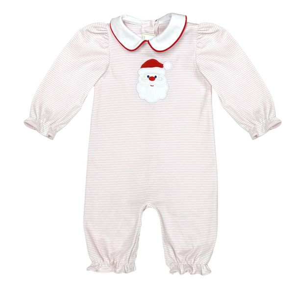 Santa Louisa Knit Romper- Pink Bitty