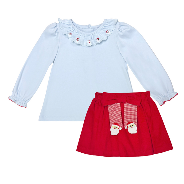 Santa Murphy Knit Skirt Set- Lt. Blue