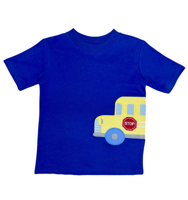 School Bus Play Knit Tee- Royal Blue