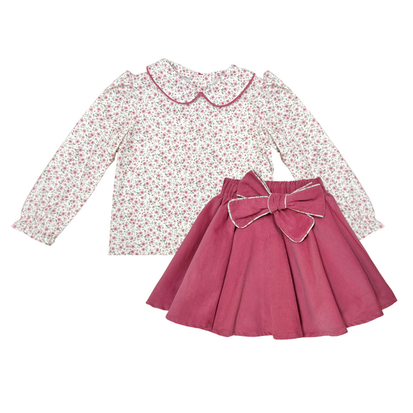 Laurie Skirt Set- Tiny Roses Garden