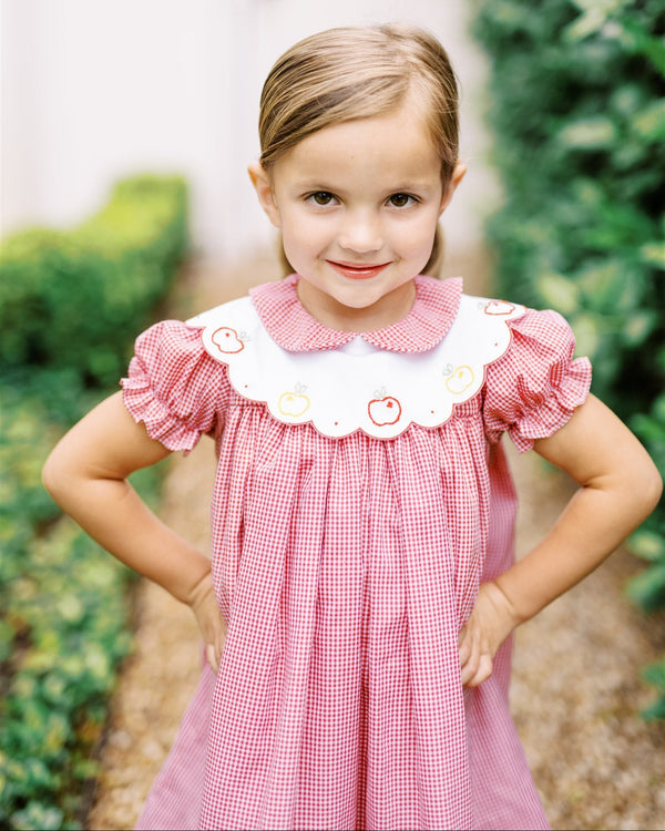 Crispin Apple Scallop Dress