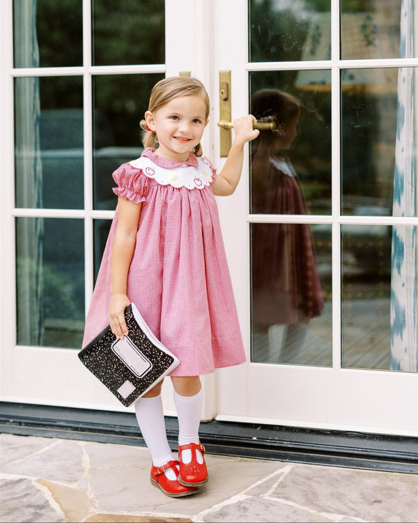 Crispin Apple Scallop Dress