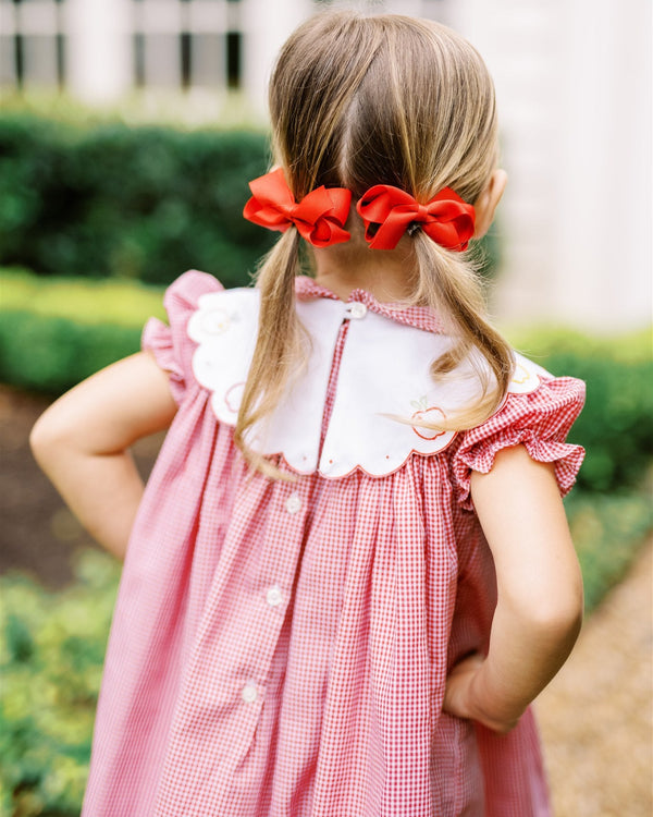 Crispin Apple Scallop Dress