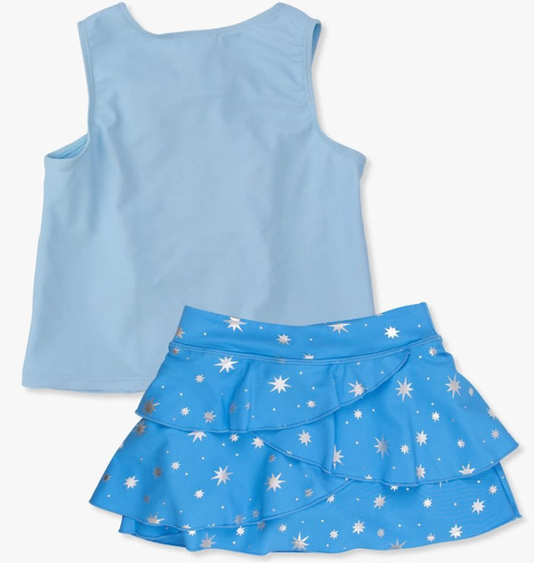 Active Princess Tiered Skort Set- Crystal Blue Princess