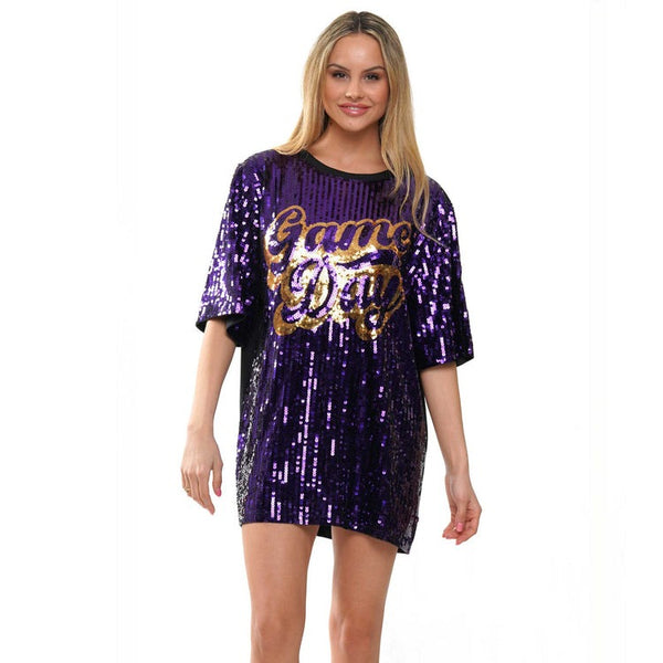 Purple/Gold Sequin Dress