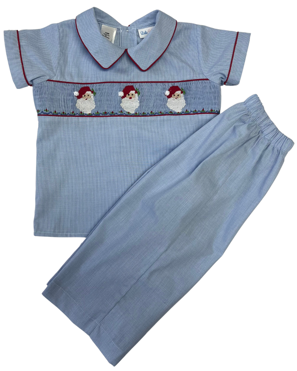 Santa Trio Smocked Pant Set