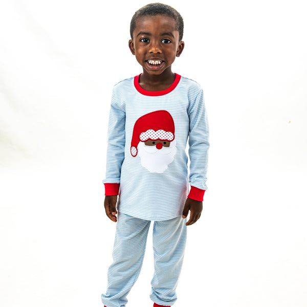 Santa Face Applique Pants Set (Dark Skin)