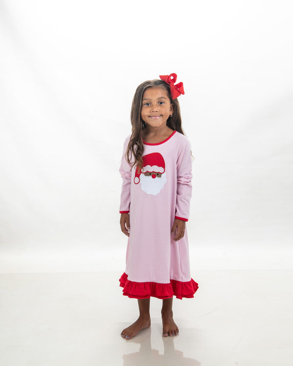 Santa Face Applique Dress (Dark Skin)