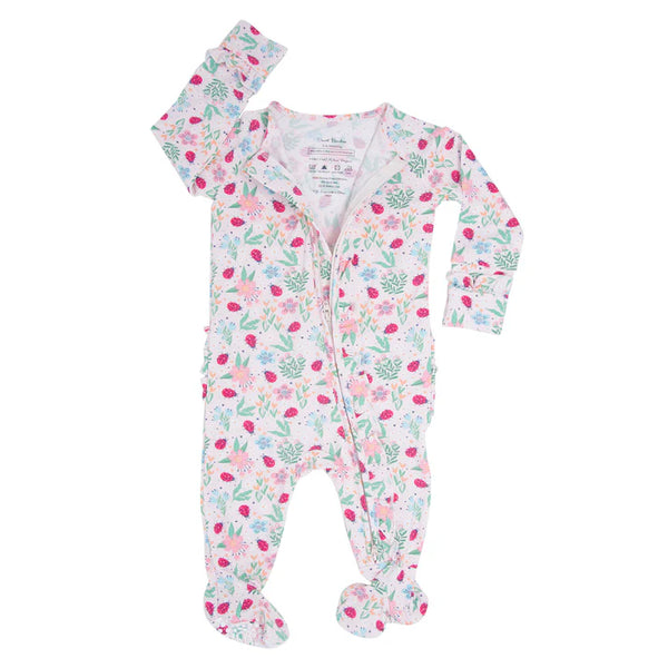 Ladybug Garden Ruffle Footie