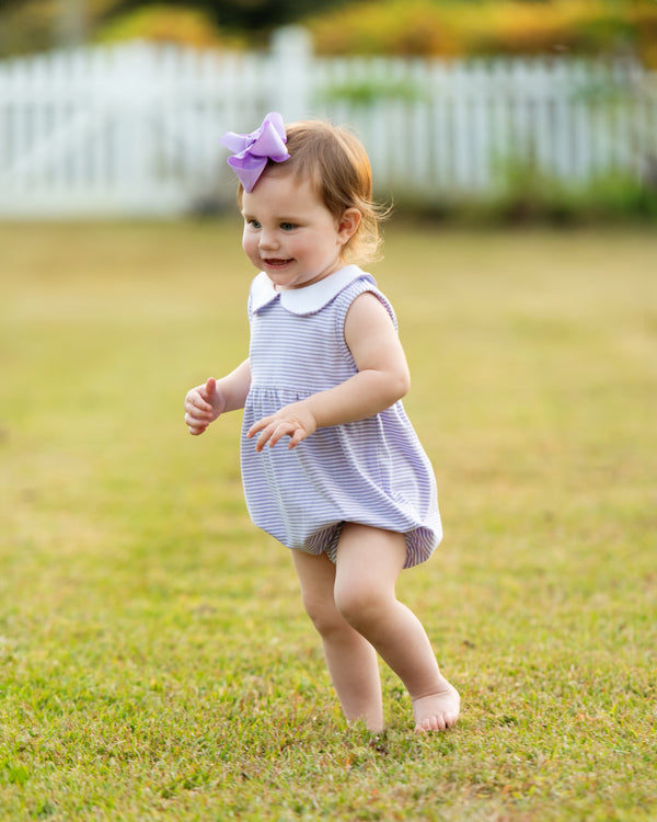 Charlotte Sleeveless Bubble- Lavender Stripe