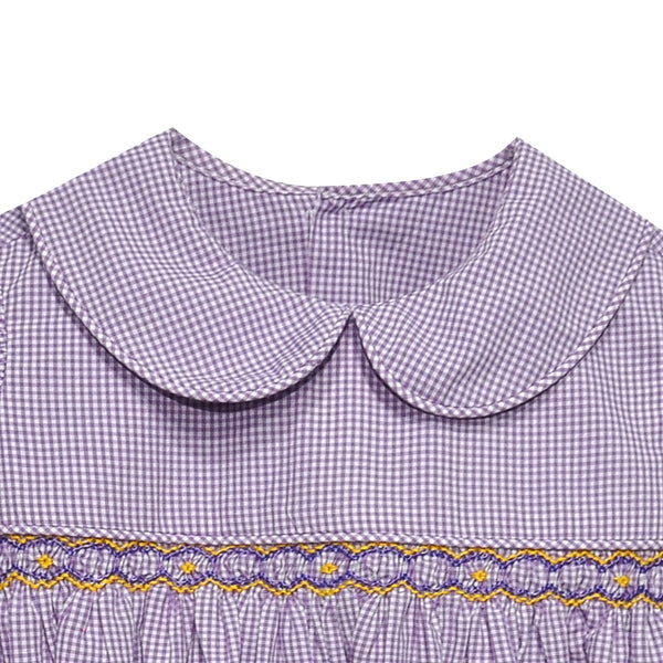 Tiger Purple/Gold Smocked Ruffle Bubble