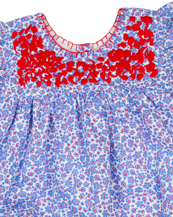 Blue Floral Fiesta Dress