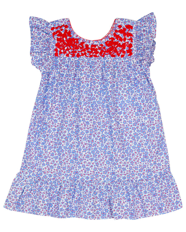 Blue Floral Fiesta Dress