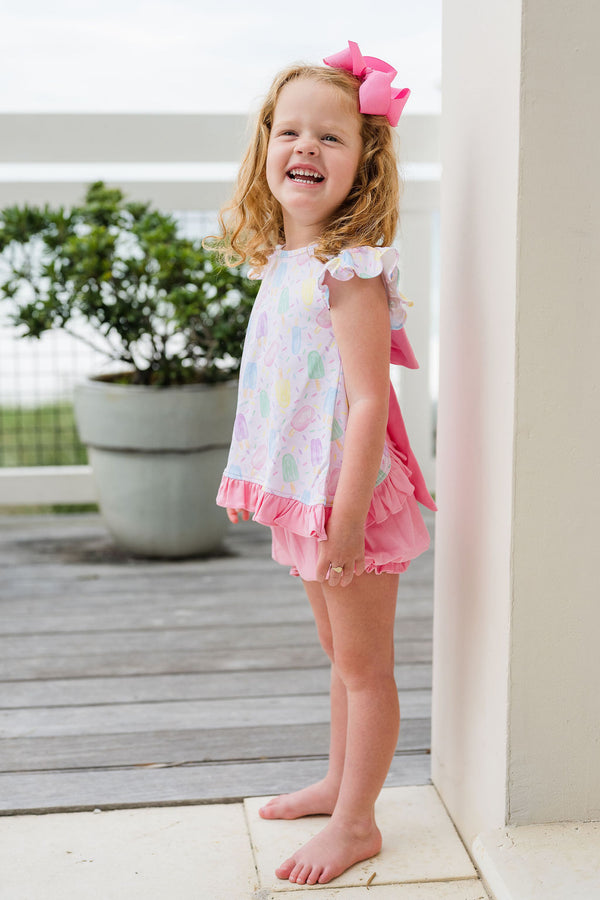 Sweet Summertime Tie Back Knit Bloomer/Banded Short Set