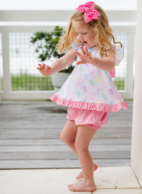 Sweet Summertime Tie Back Knit Bloomer/Banded Short Set