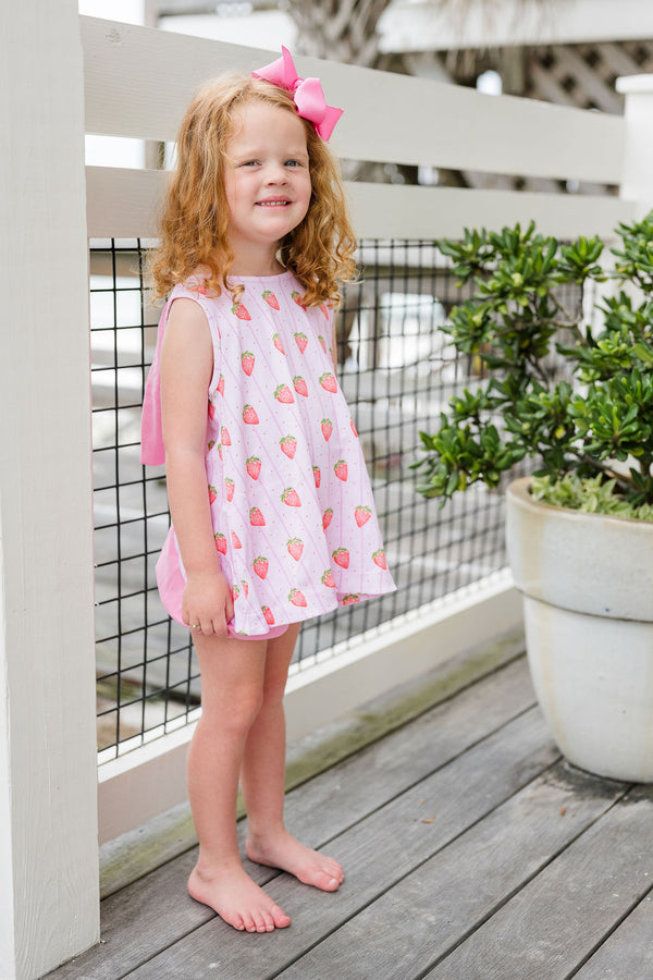 Strawberry Stripe Knit Bloomer/Banded Short Set