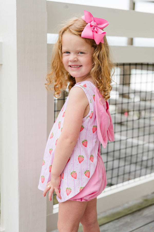 Strawberry Stripe Knit Bloomer/Banded Short Set