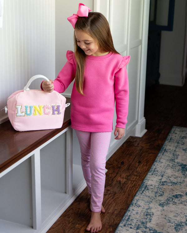 Ruffle Sweatshirt- Hot Pink