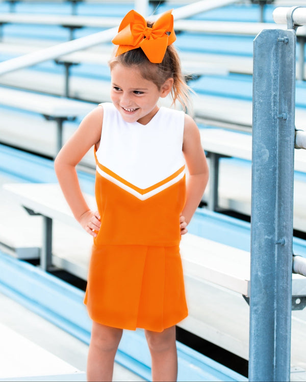 Cheer Uniform Skort Set- Orange/White