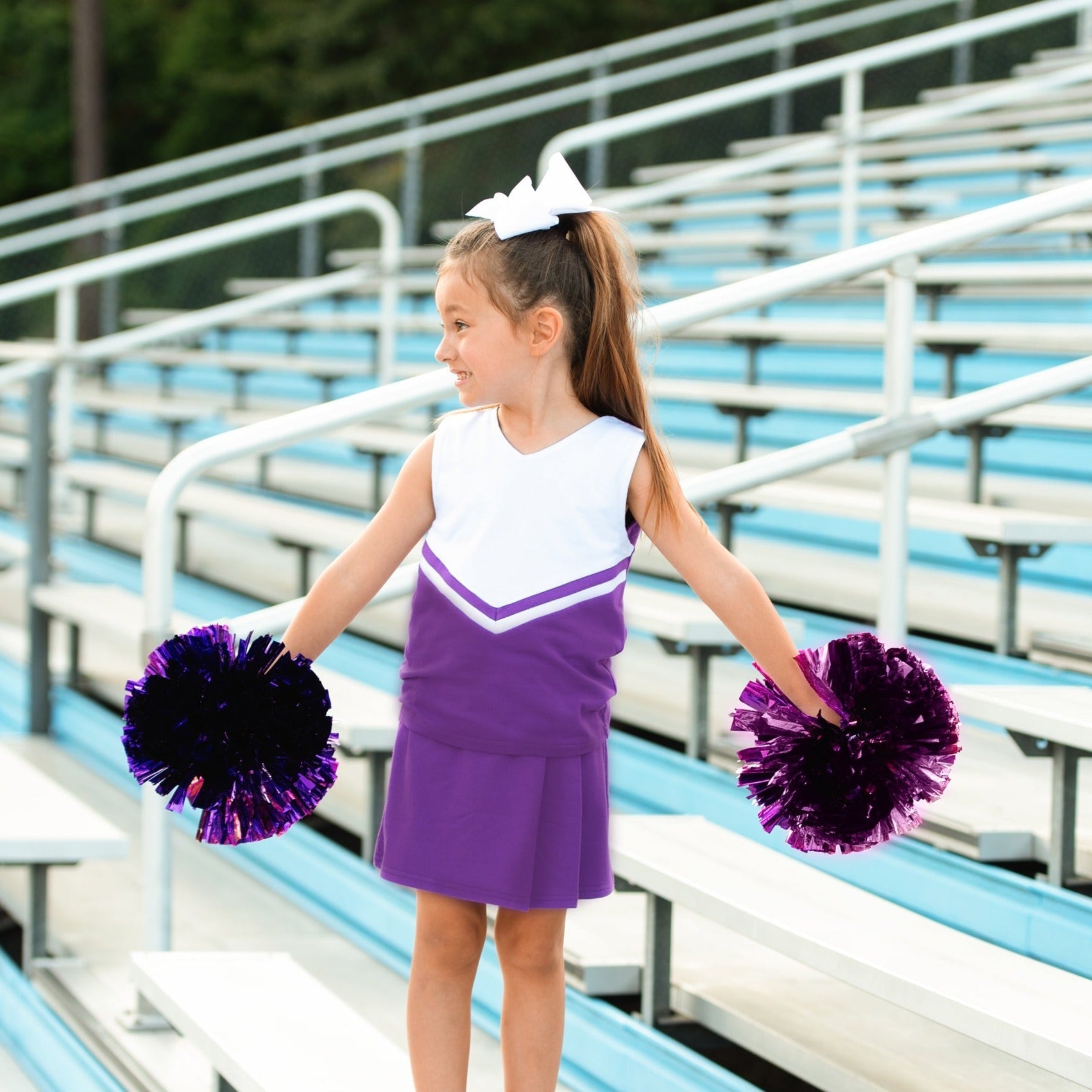 Cheer Uniform Skort Set Purple White Smock Candy