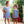 Load image into Gallery viewer, Game Day Pleat Dress- Royal Stripe w/ Red Applique
