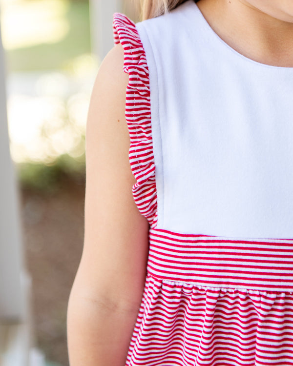 Sophia Dress- Red Stripe