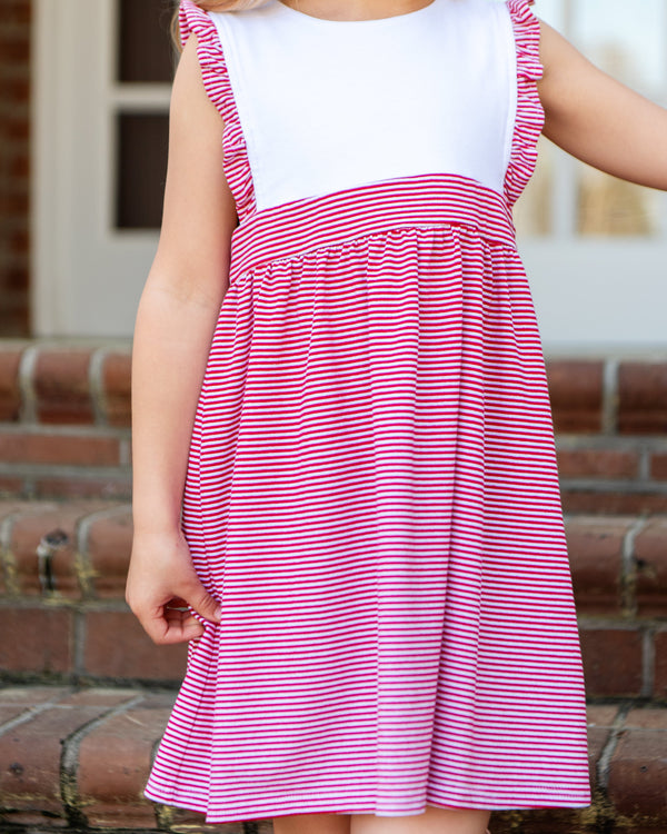 Sophia Dress- Red Stripe