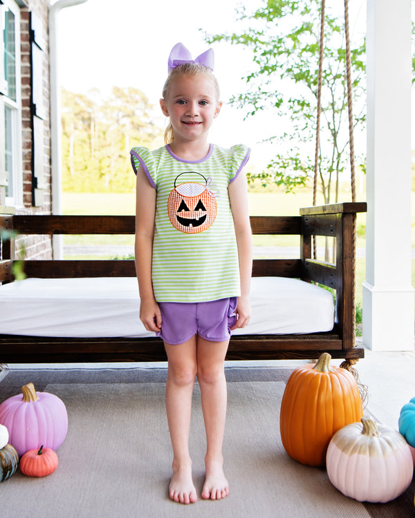 Halloween Bucket Ruffle Short Set