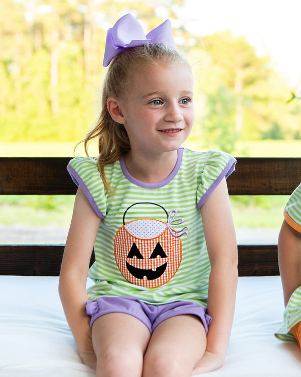 Halloween Bucket Ruffle Short Set