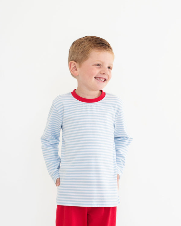 Thomas Shirt Light Blue Stripe & Red