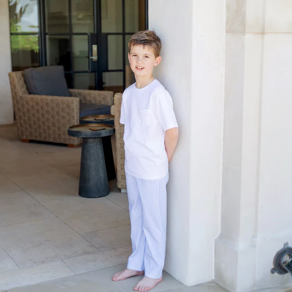 Beckett Hangout Pant- Classic Blue Stripe