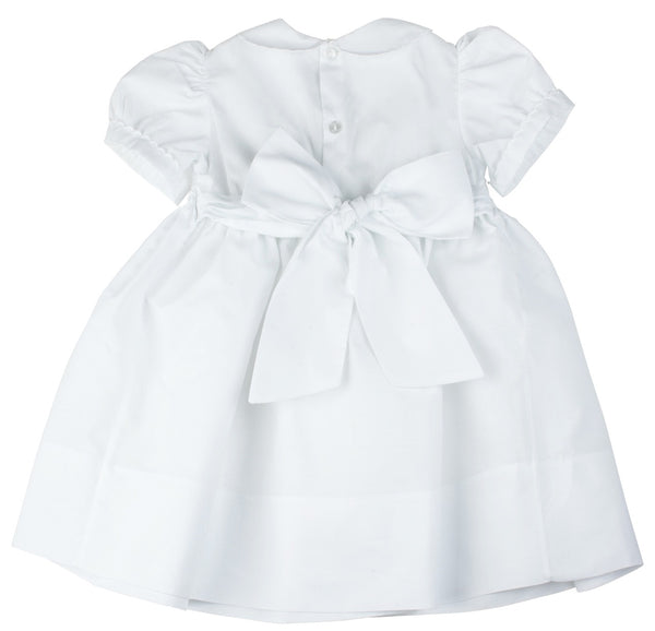 Diamond Smocked Dress- White