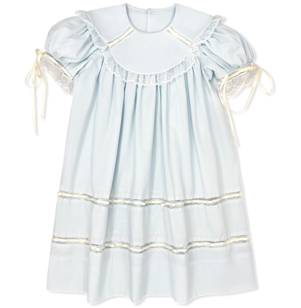 Donahue Dress- Blessings Blue w/ Ecru