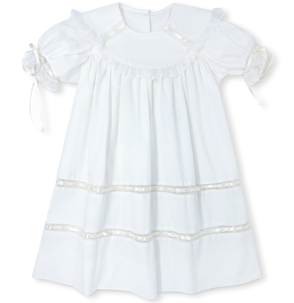 Donahue Dress- Blessings White w/ Ecru