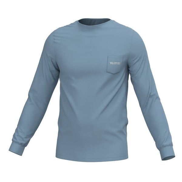 Youth Duck Feather Trio LS Pocket Tee- Mountain Spring