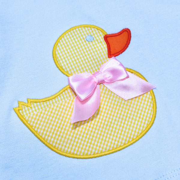 Duckies Amber Knit Bloomer Set- Lt. Blue