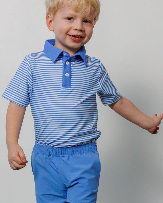 Sky Blue Thin Stripe Polo