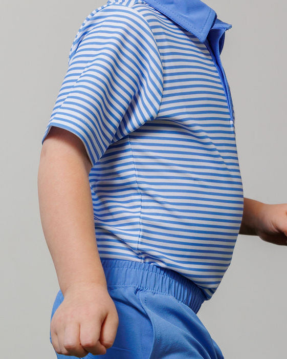 Sky Blue Thin Stripe Polo